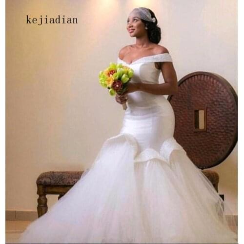 Fashion Simpler Robe De Mariage Vintage Mermaid Wedding Dresses 2021 beading Sexy Wedding Bridal Dresses Vestidos de Noiva