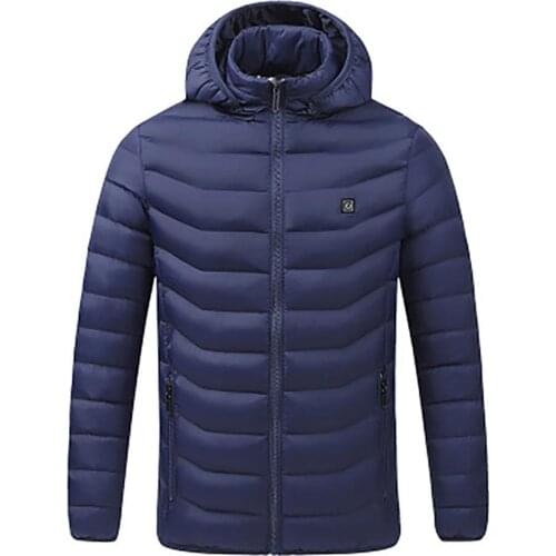 Unisex Winter USB Powered Heating Jacket Thermostat Solid Color Hooded Coat мужская куртка 2021