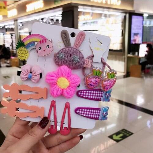 1 Set Print Rabbit Hair Bows Clips Cute Bows for Children Girls Headwear Kids Hair Accessories Best Gifts