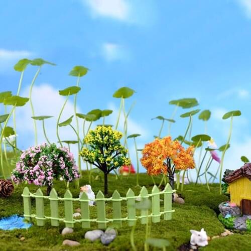 1 Pcs 5cm-7cm Plastic Mini Sakura Simulation Trees Miniatures Garden Microlandscape Setting Figurines Fairy Garden Supplies