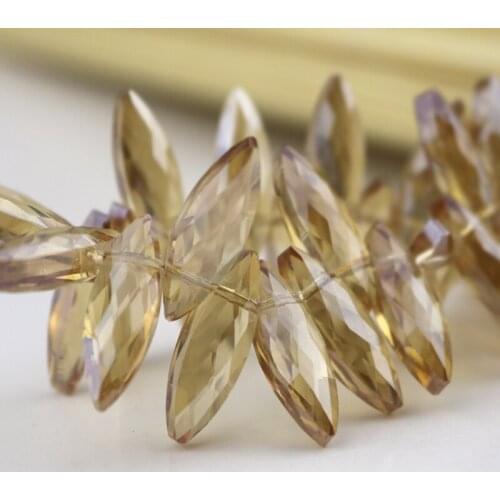 10pcs Horse Eye Crystal Beads Oval Champagne Gold Crystal Glass Beads Pendant Charm Crystal Beads Decoration,Free Shipping