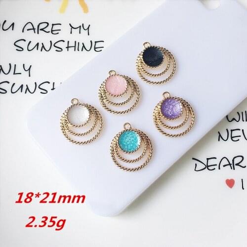 10pcs/lot Korean Fashion Enamel Pendants for Zipper Jewelry Making Bracelet earring hair clip Accessories Handmade DIY Craft