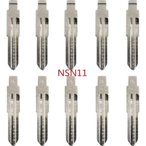 10pcs/lot NSN11 Uncut Engraved Line Car Remote Key Blade with Scale 06# NO.6