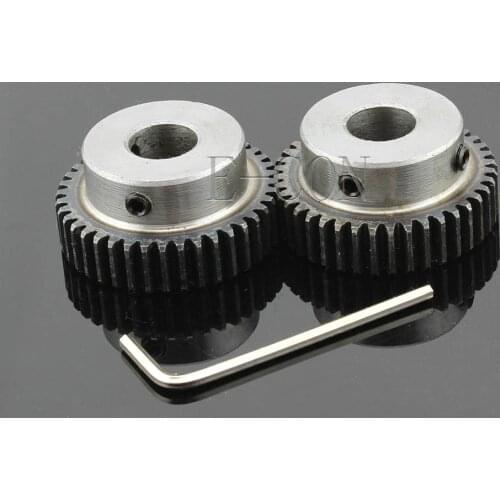 2pcs 1M40T 6.35/12.7/6/8/10/12/14/15/16/17/20mm Bore Hole 10mm Width 40 Teeth 1 Module Motor Metal Gear Wheel Top Screw