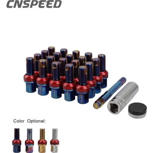 20PCS M14*1.5 Steel ball seat lug bolt Wheel Bolts Lug Nuts 38mm thread bolts &sleeve+type dowel pin for Audi BMW VW