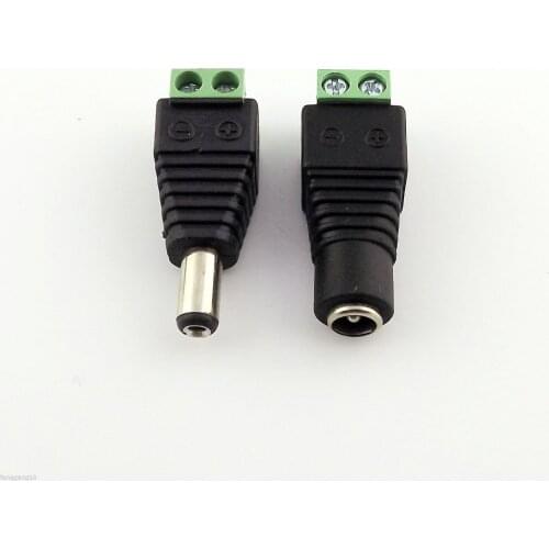 5Sets 5.5x2.5mm Male Female DC Power CCTV Video Balun Terminals Connector Adapter
