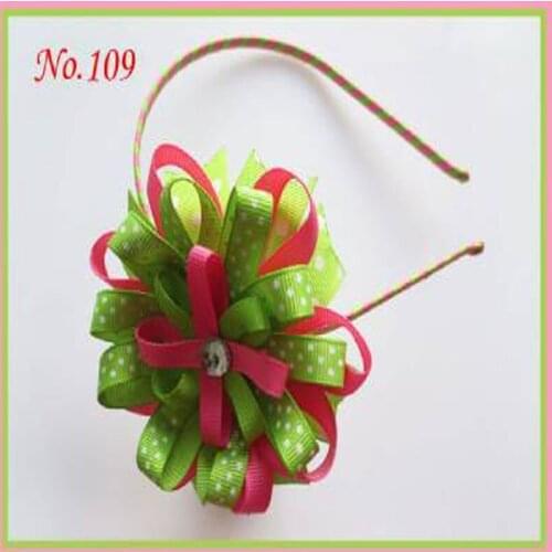 50 pcs BLESSING Girl Modern Style Hand Customize Hair Accessories Headband 3.5" D- Birds Nest Hair Bow 158 No