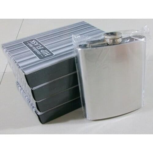 50pcs/lot Fedex DHL FreeShipping Protable Pocket 6oz 170ml Stainless Steel Hip Flask With Metal Screw Cap