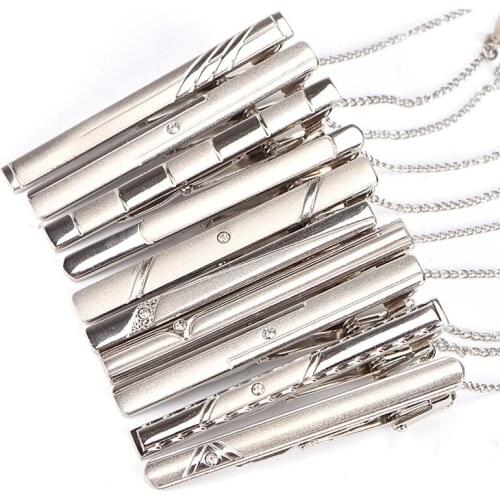 Brand New Metal Tie Clip For Men Wedding Necktie Tie Clasp Clip Gentleman Ties Bar Crystal Tie Pin For Mens Accessories Jewelry