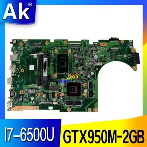 AK X756UX MAIN_BD./I7-6500U GTX950M-2GB DDR4 Mainboard For Asus X756U X756UXM K756U X756UB laptop motherboard test ok