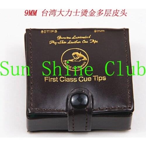 Freeshipping 50pcs/lot Original Taiwan 9mm First Class Snooker cue tips M/H High quality leather tips Billiards supplies