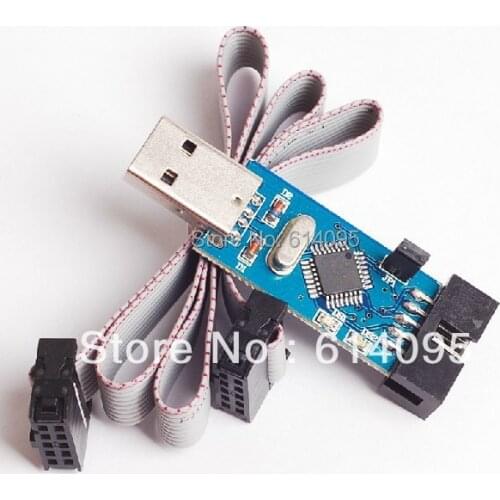 Free shipping avr programmer / avr isp programmer / USBASP USBISP downloader / microcontroller programmer+cable