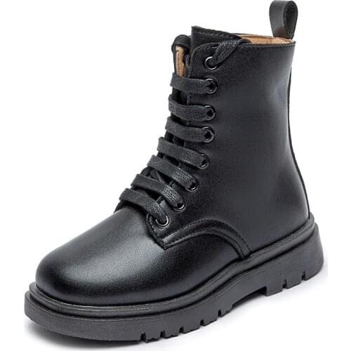 Girls Boots 2021 Winter New Children Shoes Performance High Tube Martin Boots Childrens School Shoes PU Leather Hot Waterproof