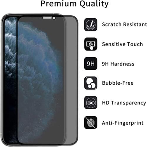 Private Tempered Glass For iPhone 12 11 Pro Max XS MAX XR Privacy Anti-spy Screen Protectors Glass For iPhone SE 2020 7 8 Plus