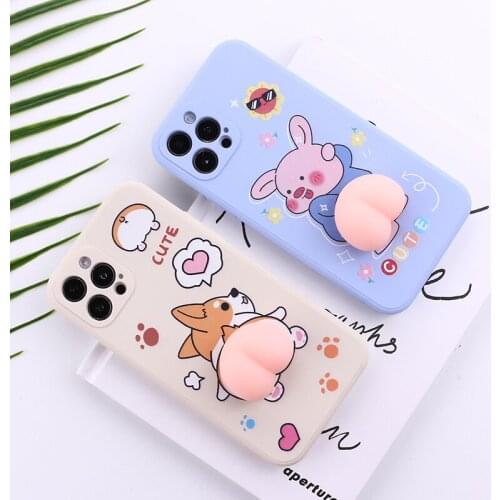 Funny Unzip Pinch For iphone12 Mini 11 pro max XR X XS Max 7 8Pphone Case Luxury Liquid Sili Cute And Creative Protective Sleev