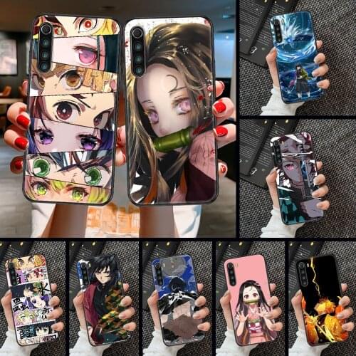 Demon Slayer Kamado Nezuko Anime Phone case For Xiaomi Redmi Note 7 7A 8 8T 9 9A 9S 10 K30 Pro Ultra black fashion back painting