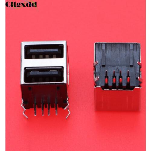 Cltgxdd 1PCS Dual USB A Type Female Jack Socket Connector 2 to 1 Set G43 for Data Connection Interface Charging