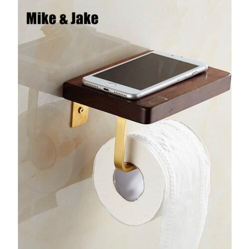 Retro bathroom paper holder wood style old brass phone paper holder shelf wall paper shelf wood paper holder bathroom accessory