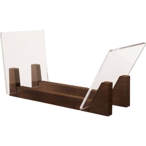 Vinyl Record Storage Holder Large Capacity Display Stand with Clear Acrylic Ends Modern Solid Wooen LP Album Deskop Rack
