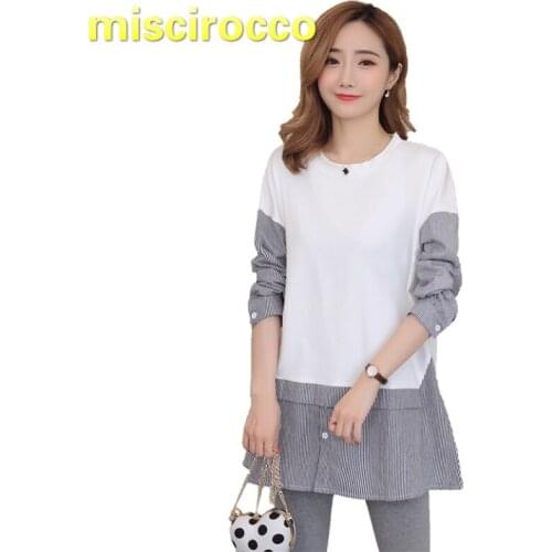 Maternity Shirt Pregnant Womens T Shirt Fake Two Pieces Splicing Cotton Shirt Women Spring Shirt Spring Top Pregnant Clothes
