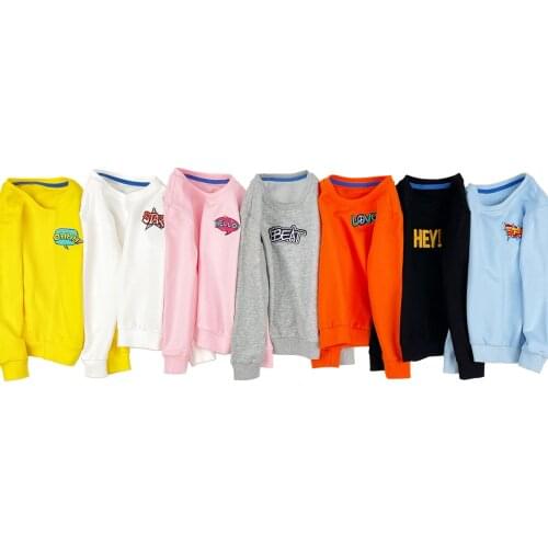 Joyccin 2021 New 100%Cotton Childrens Sweatshirt With Embroidery Decoration （121002)