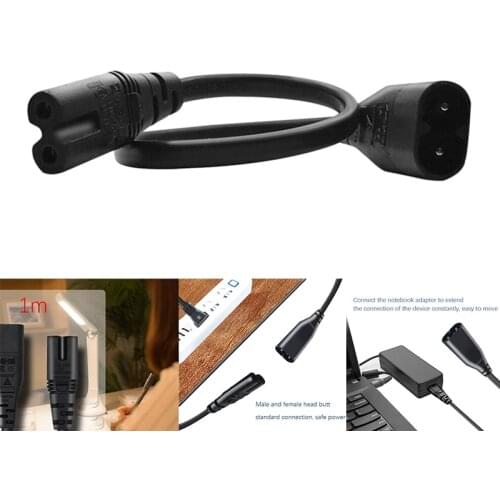 IEC 320 2-Pin C7 Female to C8 Male Figure 8 Power Adapter Extension Cable for Speaker and Printer