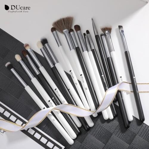 DUcare Professional 16Pcs Makeup Brushes Classic Black Goat Synthetic Hair High Quality Powder Foundation Make up Brush Tools