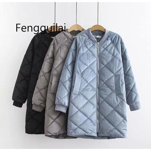 New Female Jacket Fashionable Women Large Size Embroidery Stand Collar Thick Cotton Jacket Winter Woman Coat Female Jacket Blue