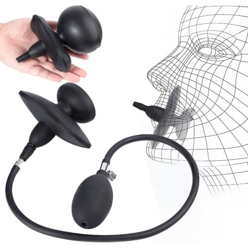 Inflatable Anal Plug Gay Dildo Pump Anus Dilator Butt Plugs Expandable Huge Silicone Prostate Massager With Metal Ball Sex To