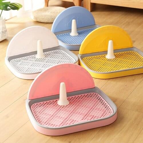 Pet Toilet Litter Boxes Pad Potty With Pillar Wall Pet Cleaning Training Supplies Golden Retriever Large Dogs Urine Basin Bedpan