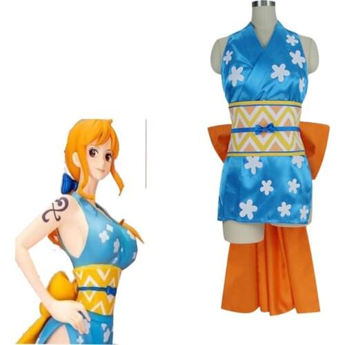 ONE PIECE Nami Cosplay Costume Adult Girls Uniform Kimono Japanese clothes L321