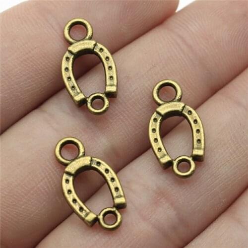 20Pcs 18x10mm Horseshoe Connector Charms For Jewelry Making DIY Jewelry Findings Antique Bronze Color Alloy Charms