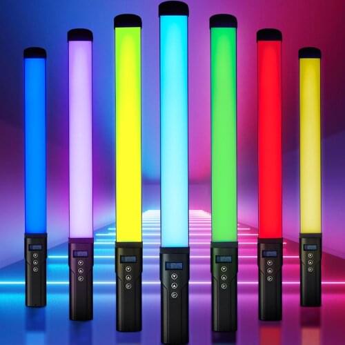 BEIYANG RGB Handheld LED Lamp Wand Colorful Photography Light 3100mAh Stick Rechargeable 260° Free Adjust Photographic Lighting
