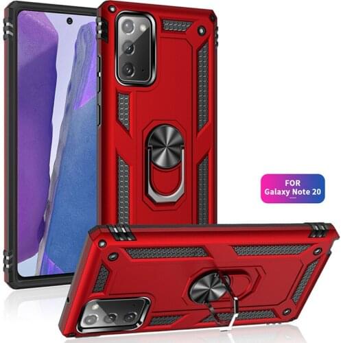 Shockproof Armor Kickstand Phone Case For Note 20 Ultra S10 S9 Note 10 Plus 5G Finger Magnetic Ring Car Holder Anti-Fall Cover