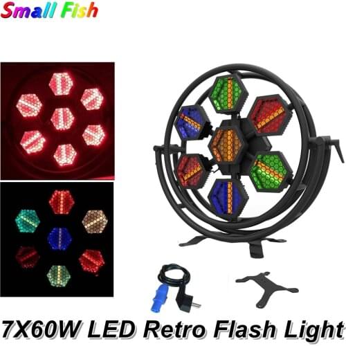 Light Music 7X60W Retro Flash Light With 168X1W RGB LEDS DMX Stage Lighting Effect Dj Wash Light DMX LED Strobe Light Party Club