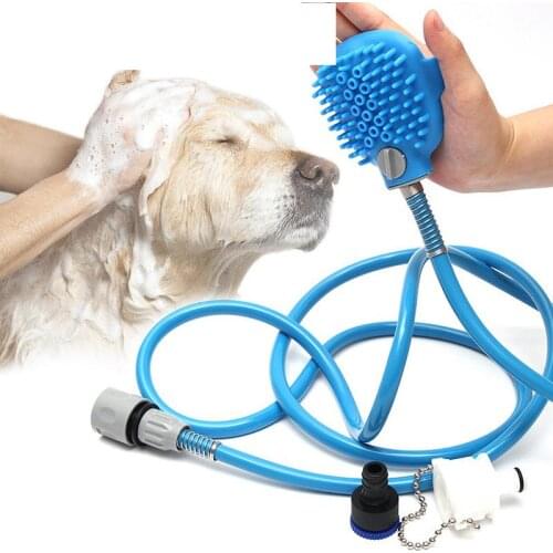 Dog Shower Sprayer Comfortable Pet Scrubber Massager For Pet Shower Head Soft Dogs Shower Brush Cleaning Supplies chuveiro duş