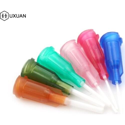 6pcs Colorful DIY Plastic Mixed Syringe Needle Tips Blunt Dispensing Syringe Flexible Tip 14-25Ga For Glue Dispenser