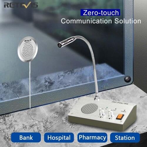 Retevis RT-9908 Dual Way Window Intercom System Bank Counter Interphone Two Way Intercom Zero-touch for Intercom bank pharmacy