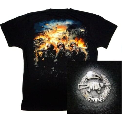 Russian Spetsnaz Special Forces Men T-Shirt Ak-47 Fist 100% cotton Casual O-Neck mens t shirts