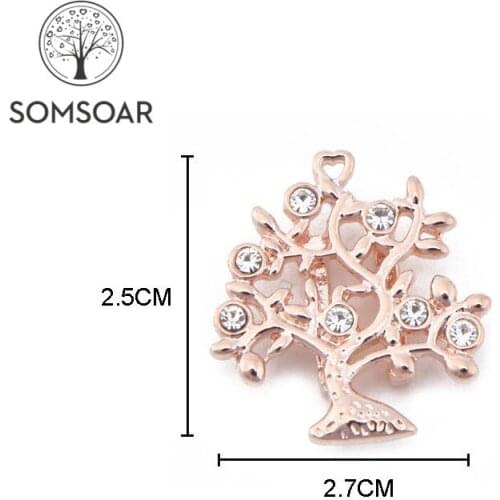 Somsoar Jewelry 2.5*2.7cm life Tree Crystal Slide Charms big size fit 10mm Mesh Bracelet and Leather Wrap Bracelet 10pcs/lot