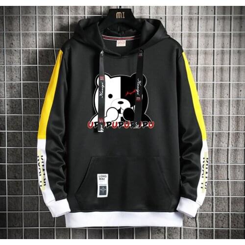 Anime Danganronpa Hoodie teenagers Popular Harajuku Hoodeds Pullover Streetwear Casual Fake Two-Piece jacket coat