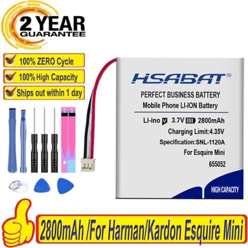 Top Brand 100% New 2800mAh P655252 Battery for Harman Kardon Esquire Mini Speaker Loudspeaker Batteries