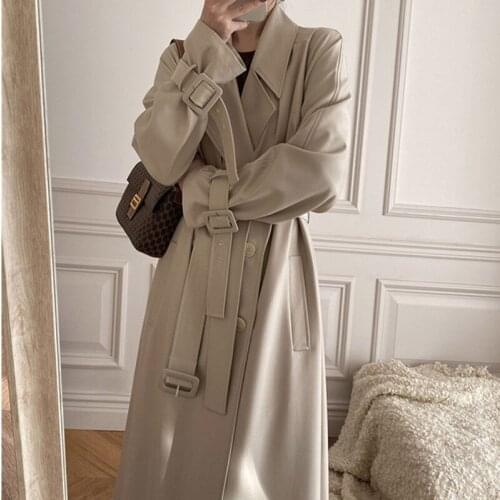 British style Windbreaker Coat Mid-Length Womens Clothing 2021 Spring Autumn New Fashion Loose All-Match Trench Coat Female A524