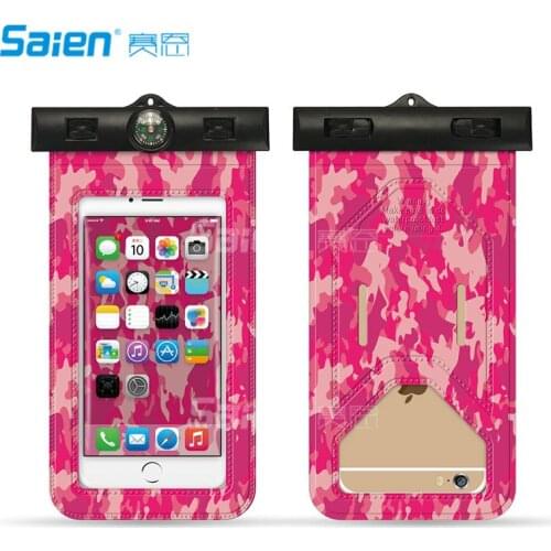 Waterproof Case Cell Phone Dry Bag Pouch with Lanyard and Compass Outdoor Cycling Accessories for iPhone/Samsung(Prairie Camo)