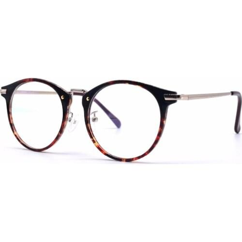 HKUCO High Quality Special print Clear Lens Frame Glasses Circle Frame (Multiple lens color options)