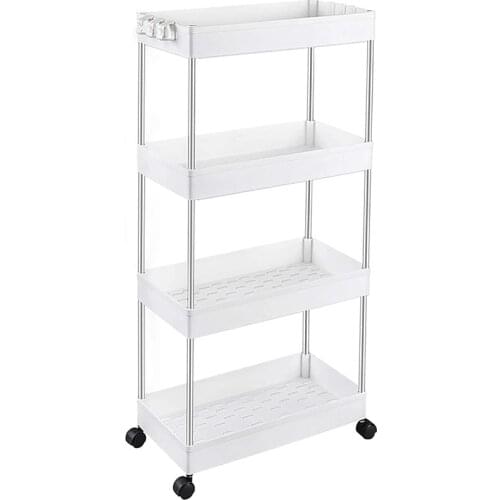 2/3/4 layer Kitchen Storage Trolley Box With Wheel Removable Storage Save Space Bathroom Livingroom Bedroom Storage