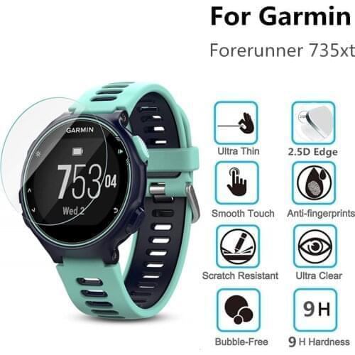 100PCS Tempered Glass For Garmin Forerunner 735XT Round Smart Watch Screen Protector D39mm Protective Film