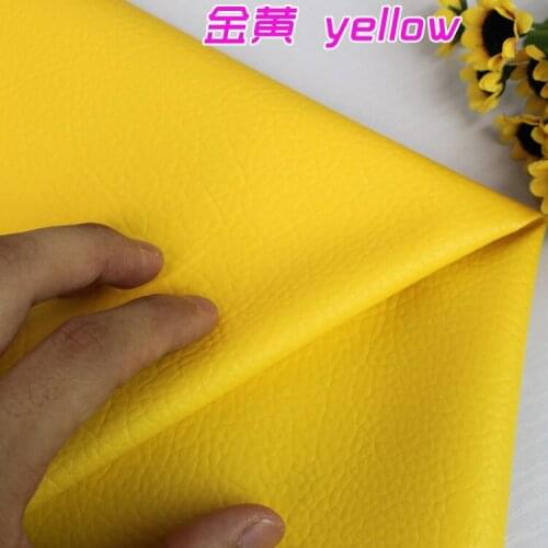Yellow Big Lychee Pattern PU Synthetic Leather Faux Leather Fabric Upholstery Car Interior Sofa Cover 54" Wide Per yard