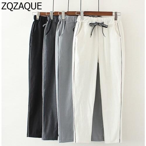 ZQZAQUE Women's Linen Trousers