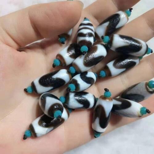 1pcs/lot beautiful white porcelain meat thick thread tiger tooth dzi refreshing clean weathered patina natural accessories gem